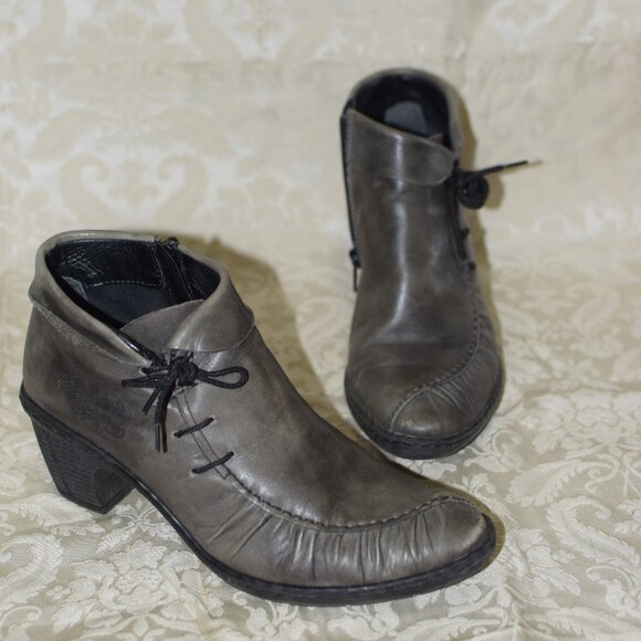 Rieker Leather Anti Stress Green Ankle Boots Sz 7.5 - Picture 1 of 9